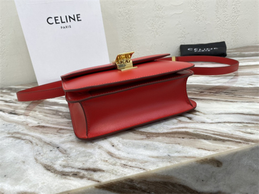 Celine Teen Classic Box Bag In Red Box Calfskin Leather