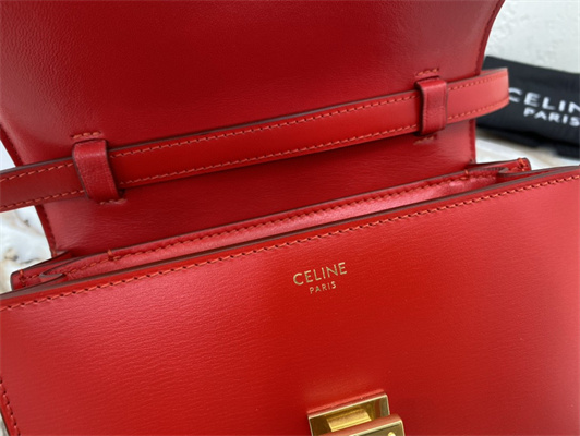 Celine Teen Classic Box Bag In Red Box Calfskin Leather