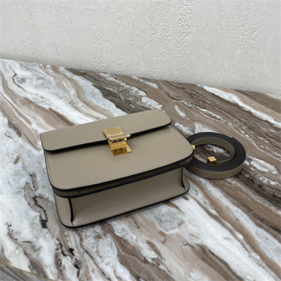 Celine Teen Classic Box Bag In Pebble Box Calfskin Leather