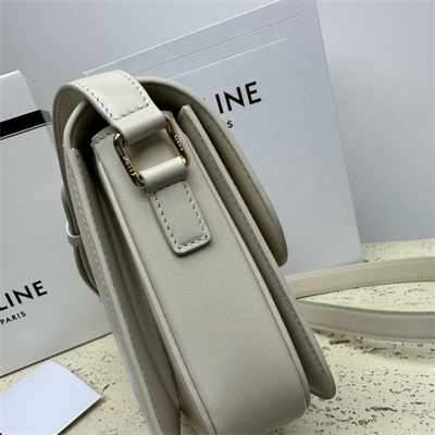 Celine Classique Triomphe Bag In Shiny Calfskin White Color