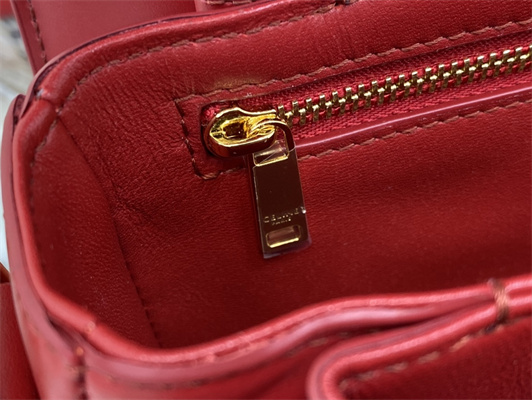 Celine Classique Triomphe Bag In Shiny Calfskin Red Color