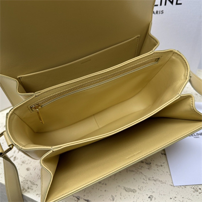 Celine Classique Triomphe Bag In Shiny Calfskin Pollen Color