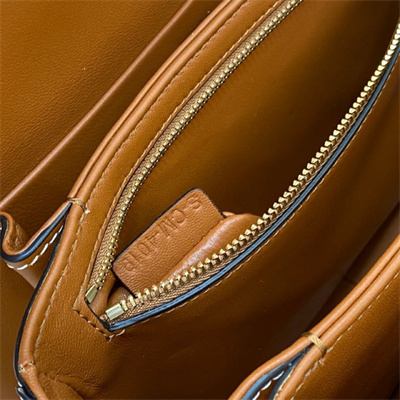 Celine Classique Triomphe Bag In Triomphe Canvas and Calfskin Tan