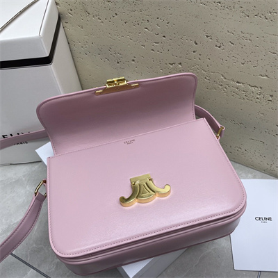 Celine Classique Triomphe Bag In Shiny Calfskin Pink Color