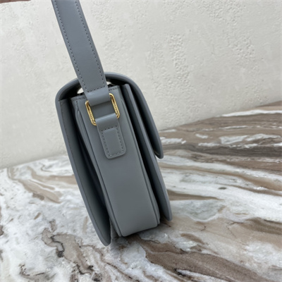 Celine Classique Triomphe Bag In Shiny Calfskin Blue Color