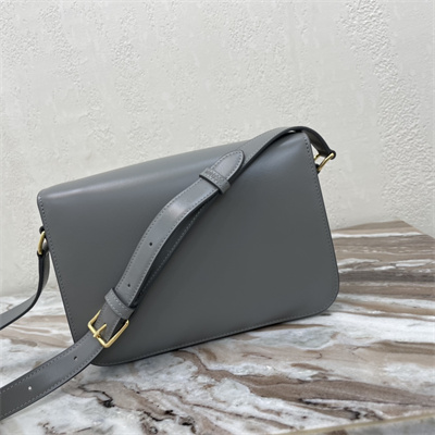 Celine Classique Triomphe Bag In Shiny Calfskin Grey Color