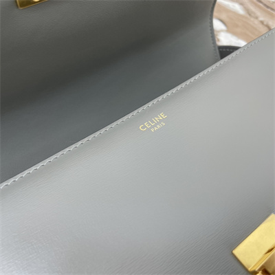 Celine Classique Triomphe Bag In Shiny Calfskin Grey Color