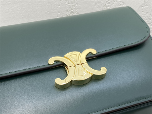 Celine Classique Triomphe Bag In Shiny Calfskin Amazone Color