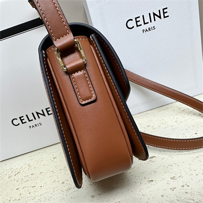 Celine Teen Triomphe Bag In Triomphe Canvas and Calfskin Grege