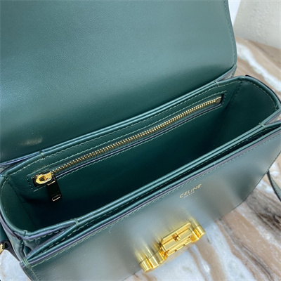 Celine Teen Triomphe Bag In Shiny Calfskin Amazone Color