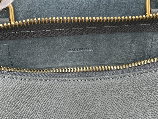 Celine Nano Belt Bag In Dusty  Blue Grained Calfskin