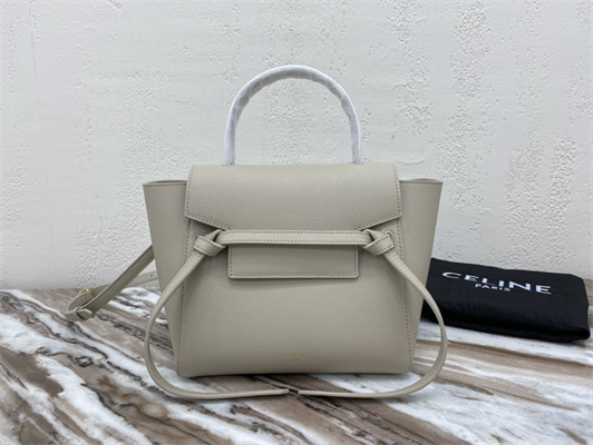 Celine Nano Belt Bag In Light Beige Grained Calfskin
