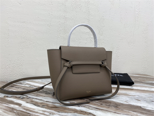 Celine Nano Belt Bag In Taupe Grained Calfskin