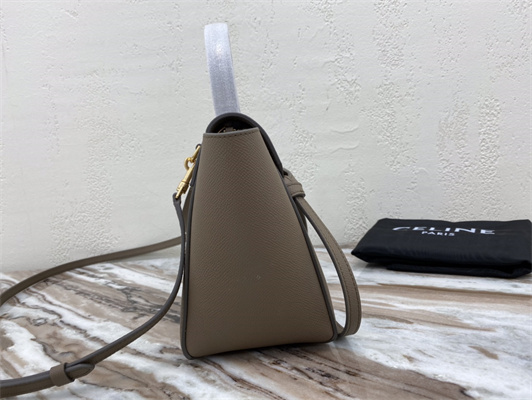 Celine Nano Belt Bag In Taupe Grained Calfskin