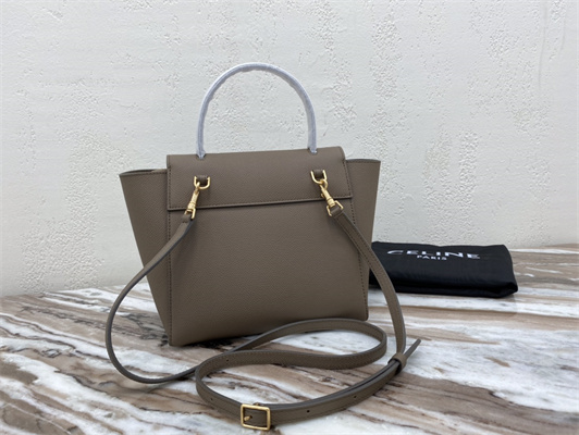 Celine Nano Belt Bag In Taupe Grained Calfskin