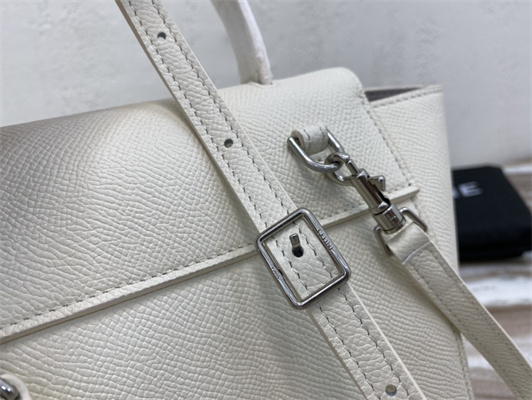 Celine Nano Belt Bag In White Grained Calfskin