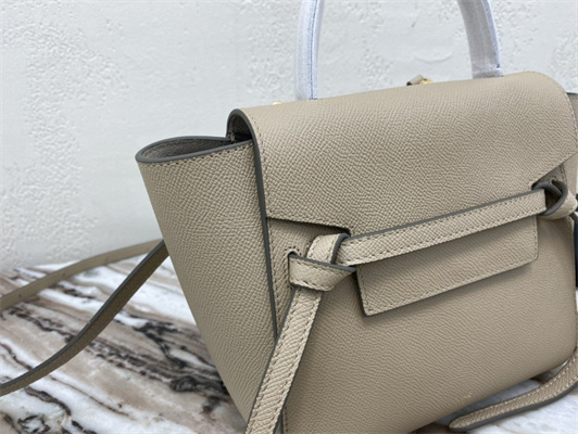 Celine Nano Belt Bag In Light Taupe Grained Calfskin
