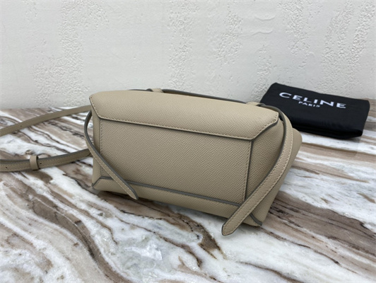 Celine Nano Belt Bag In Light Taupe Grained Calfskin