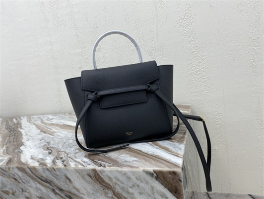Celine Nano Belt Bag In Black Grained Calfskin