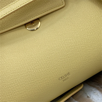 Celine Nano Belt Bag In Yellow Grained Calfskin