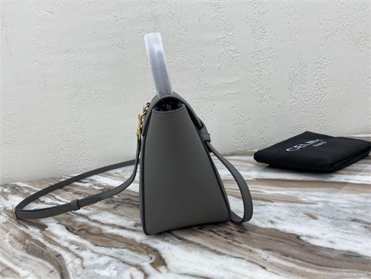 Celine Nano Belt Bag In Grey Grained Calfskin