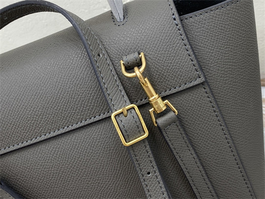 Celine Nano Belt Bag In Grey Grained Calfskin