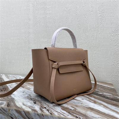 Celine Micro Belt Bag In Light Brown Grained Calfskin
