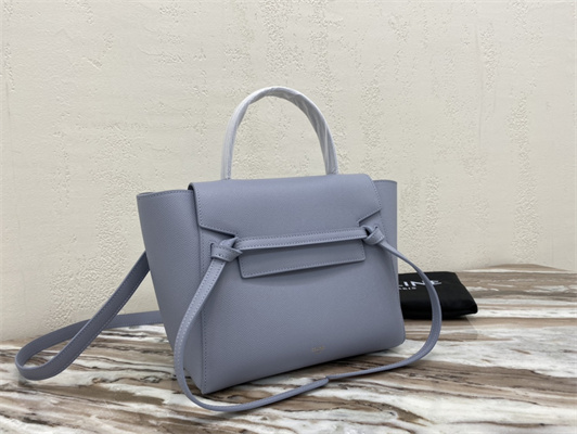 Celine Micro Belt Bag In Arctic Blue Grained Calfskin