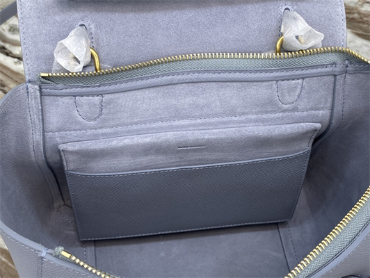 Celine Micro Belt Bag In Arctic Blue Grained Calfskin