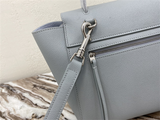 Celine Micro Belt Bag In Dusty Blue Grained Calfskin