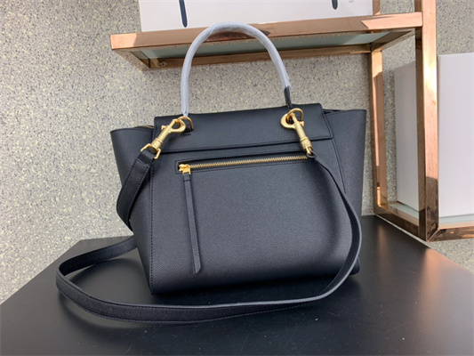 Celine Micro Belt Bag In Black Grained Calfskin