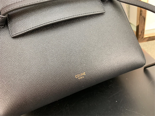 Celine Micro Belt Bag In Black Grained Calfskin