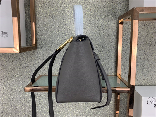 Celine Micro Belt Bag In Grey Grained Calfskin