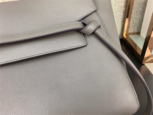 Celine Micro Belt Bag In Grey Grained Calfskin