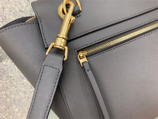 Celine Micro Belt Bag In Grey Grained Calfskin