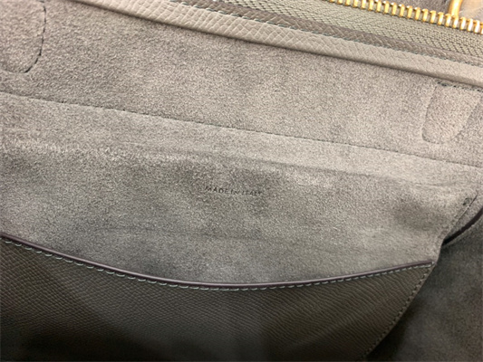 Celine Micro Belt Bag In Grey Grained Calfskin