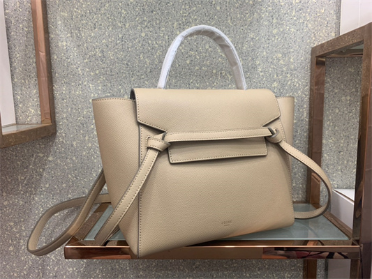 Celine Micro Belt Bag In Light Beige Grained Calfskin