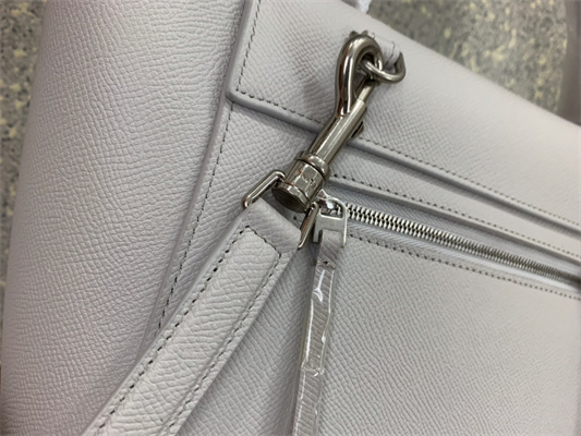 Celine Micro Belt Bag In White Grained Calfskin