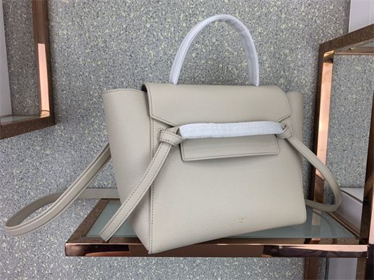 Celine Micro Belt Bag In Cream Grained Calfskin