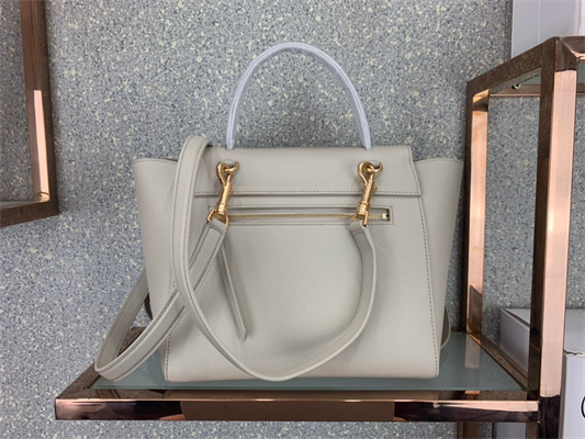 Celine Micro Belt Bag In Cream Grained Calfskin