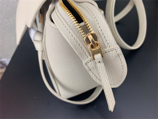 Celine Micro Belt Bag In Cream Grained Calfskin
