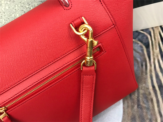 Celine Micro Belt Bag In Red Grained Calfskin