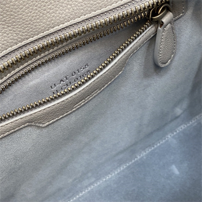 Celine Micro Luggage Bag In Blue Drummed Calfskin Silver Tone Metal