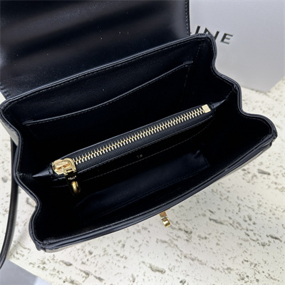 Celine Mini 16 Bag In Satined Calfskin Black