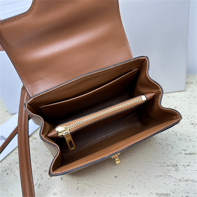 Celine Mini 16 Bag In Satined Calfskin Tan