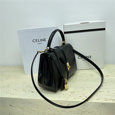Celine Small 16 Bag In Satined Calfskin Black