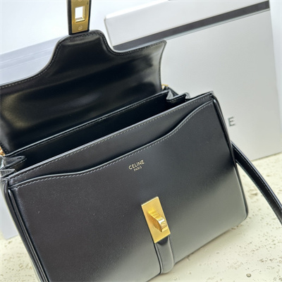 Celine Small 16 Bag In Satined Calfskin Black