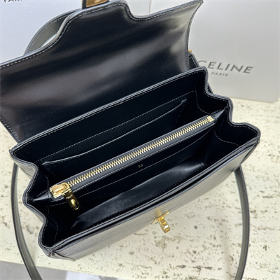 Celine Small 16 Bag In Satined Calfskin Black