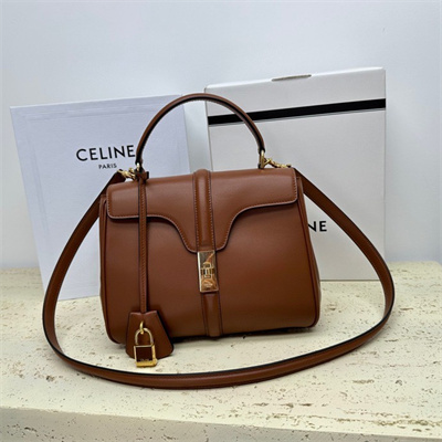 Celine Small 16 Bag In Satined Calfskin Tan