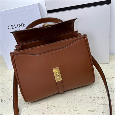 Celine Small 16 Bag In Satined Calfskin Tan